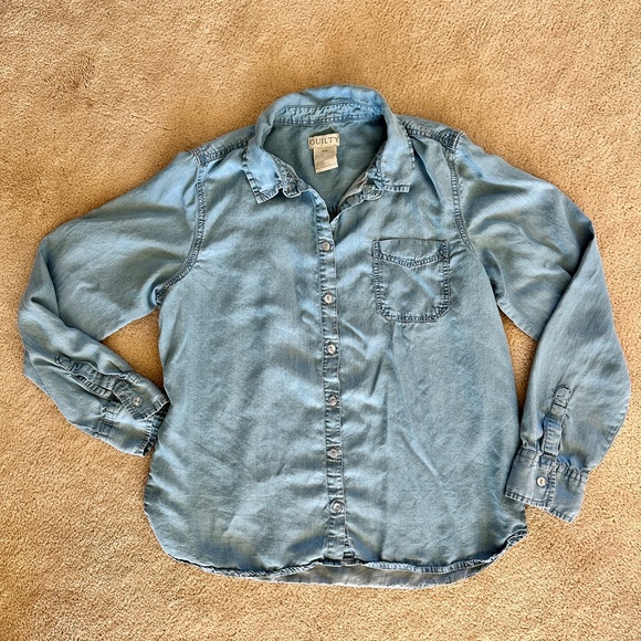 Hollister Cloud Wash Light Denim Shirt - M.